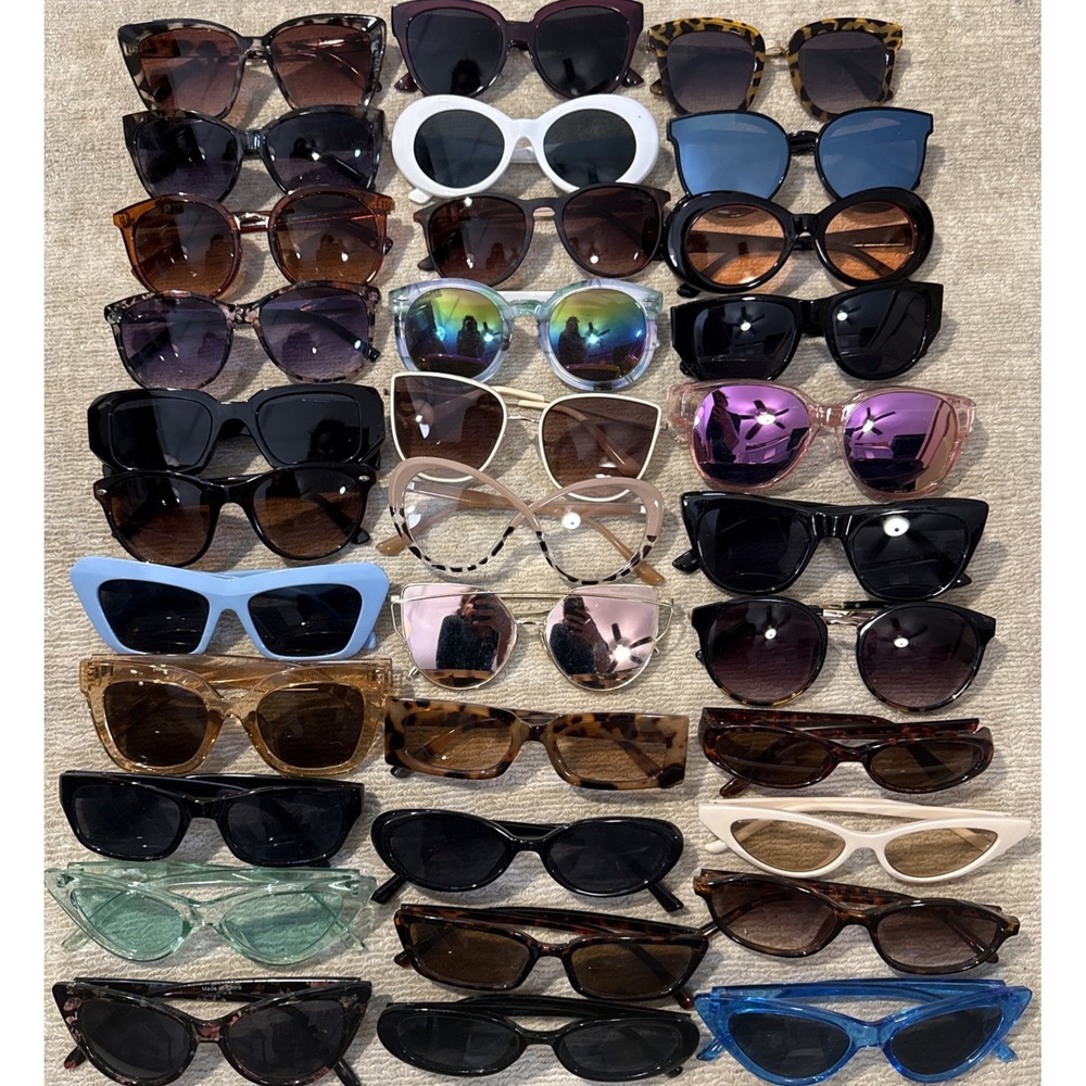 Lot Of  33 Limited Supply-Artsy  CAT EYE Style Sunglasses Wholesale Bundle HOT